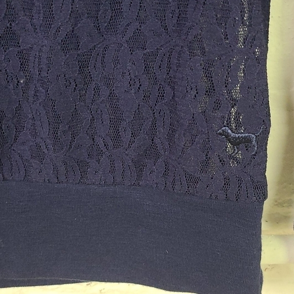 PINK  VICTORIA SECRET NAVY LACE TOP SZ MED - Picture 6 of 8